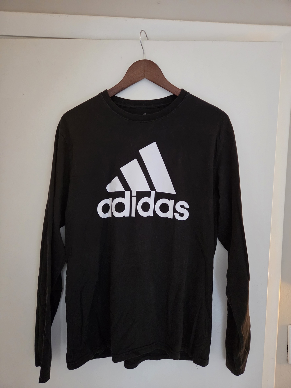 Adidas Black Long Sleeve Logo Tee